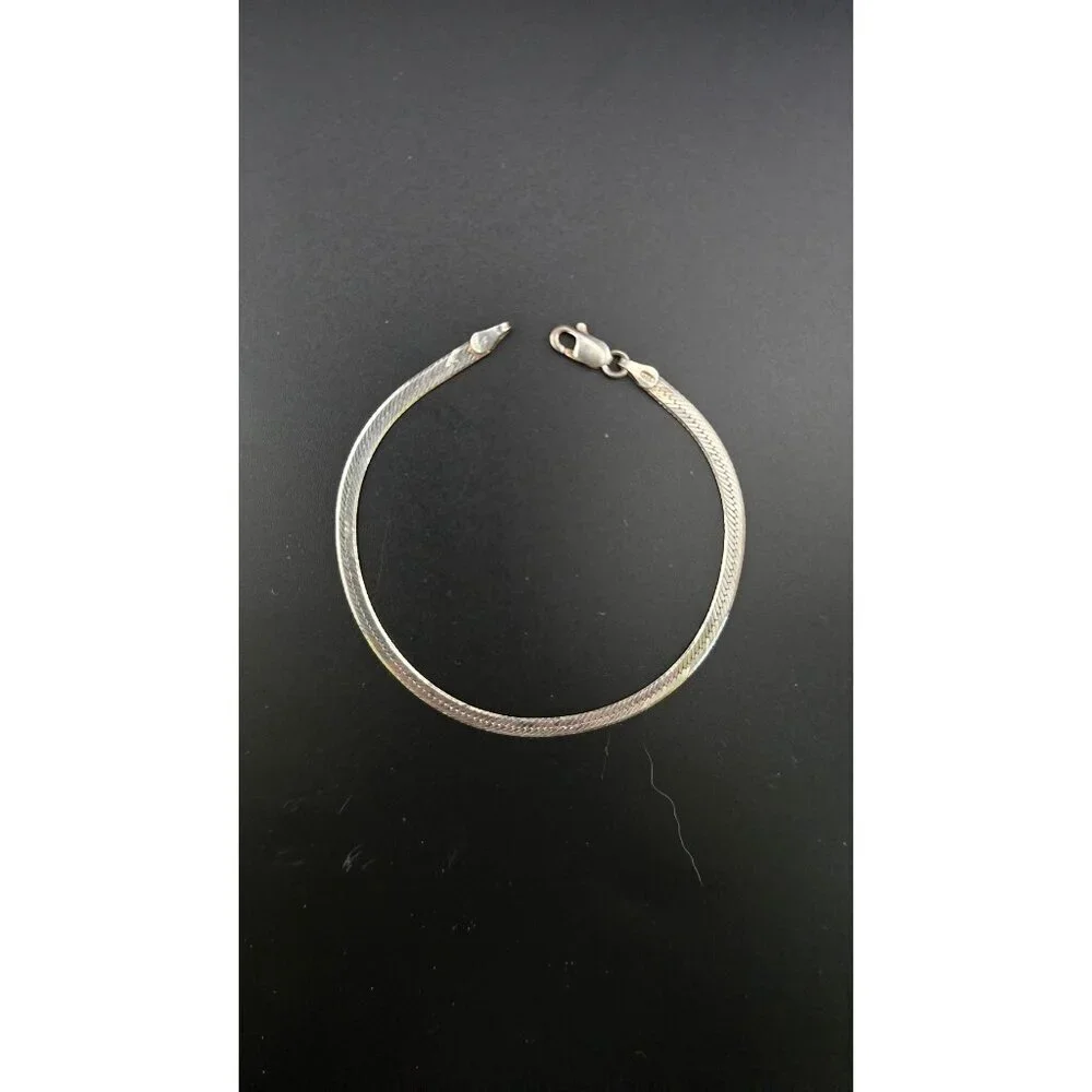 Vior 925 Sterling Silver Vntg Snake Chain Bracelet With Lobster Clasp Italy - Picture 3 of 10